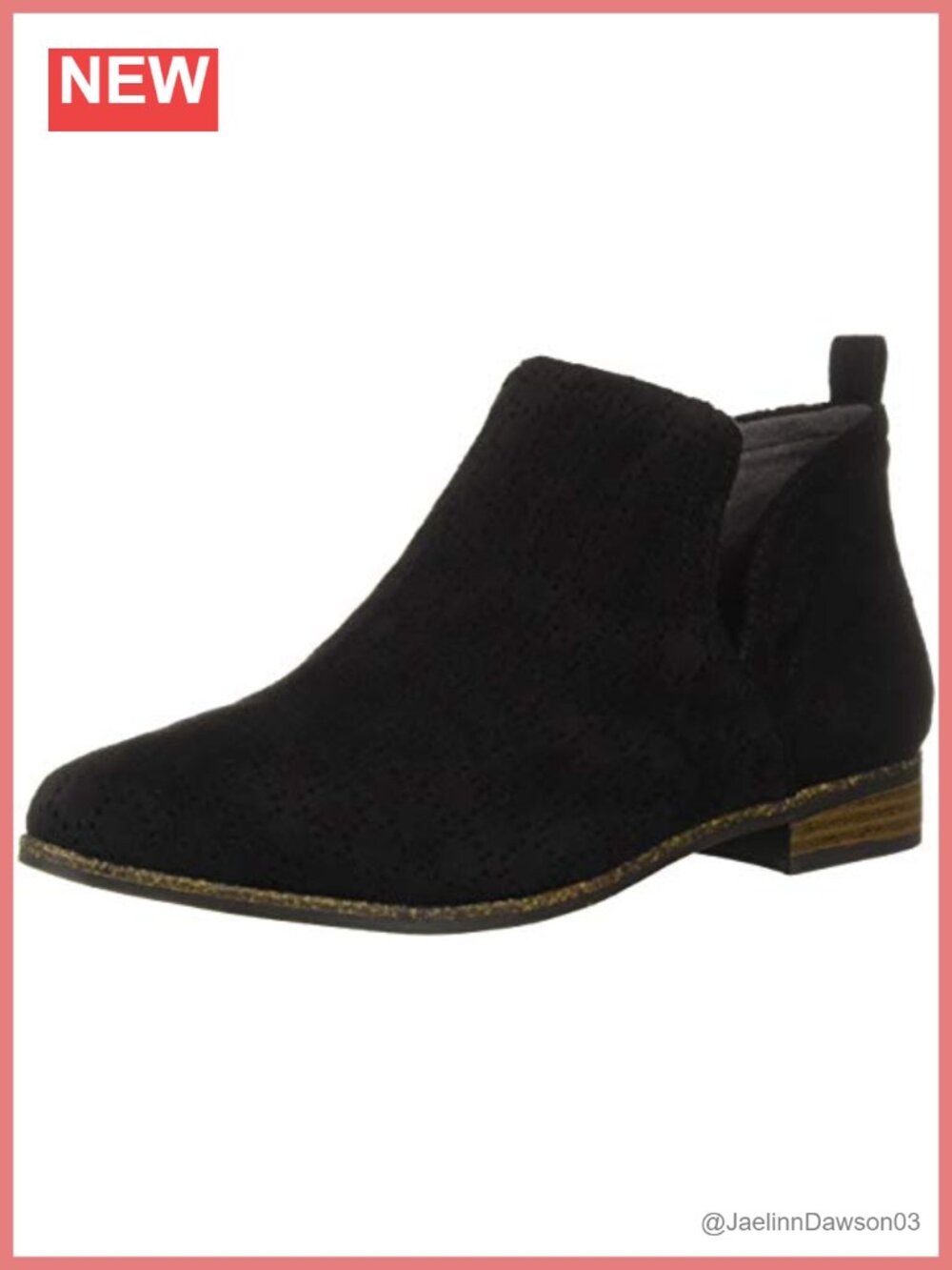 Dr. Scholl's Women's Ankle Bootie with Perforated Accents, Stacked Heel Slip-On